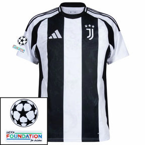 Juventus 2024/25 I Home YILDIZ #10 - Patchs UCL UEFA  Foundation (Official Printing)