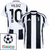 Juventus 2024/25 I Home YILDIZ #10 - Patchs UCL UEFA  Foundation (Official Printing)