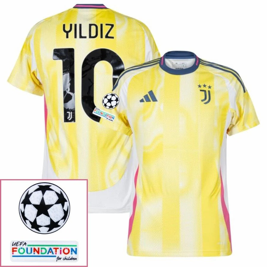 Juventus 2024/25 II Away YILDIZ #10 - Patchs UCL UEFA  Foundation (Official Printing)