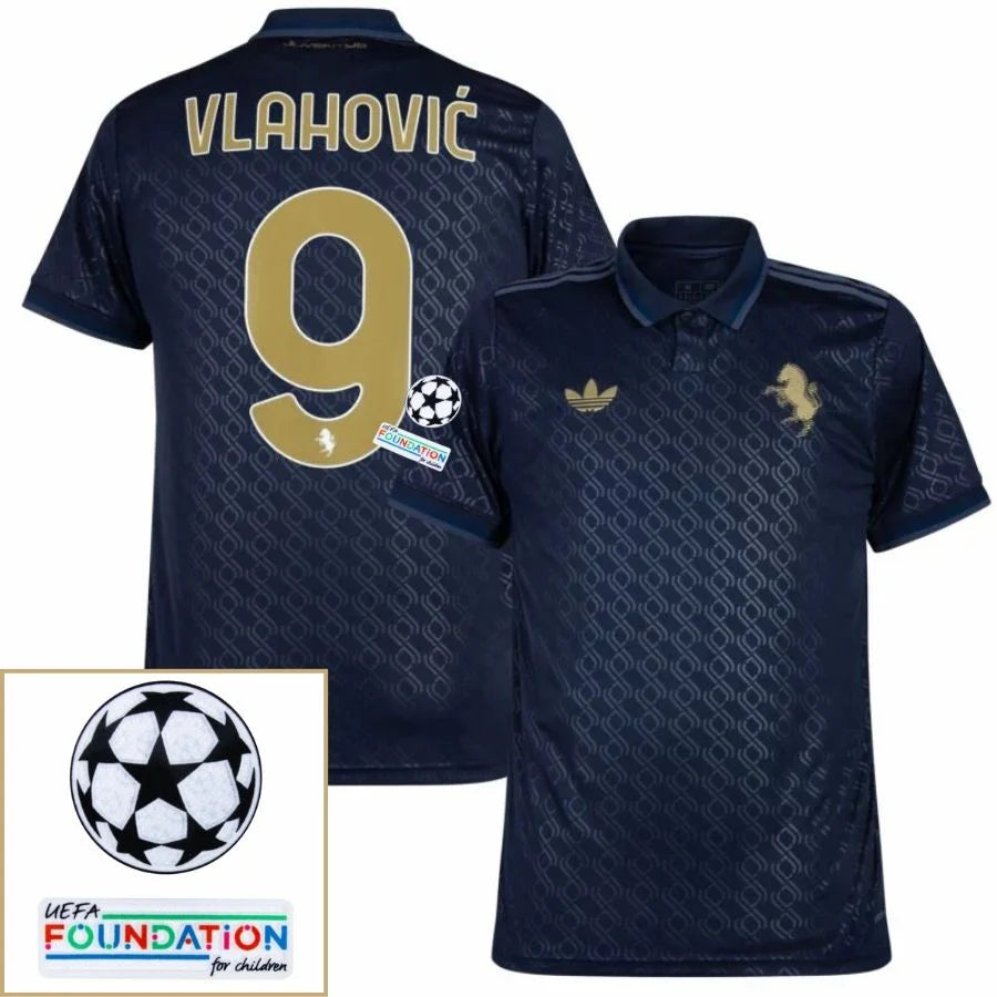 Juventus 2024/25 III Third VLAHOVIC #9 - Patchs UCL UEFA  Foundation (Official Printing)