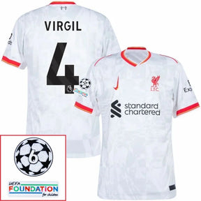 Liverpool 2024/25 II Away VIRGIL #4 - Patchs UCL UEFA  Foundation (Official Printing)