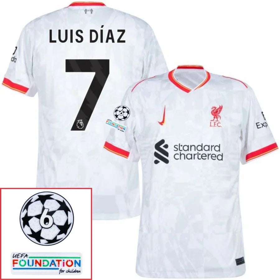 Liverpool 2024/25 II Away LUIS DIAZ #7 - Patchs UCL UEFA  Foundation (Official Printing)