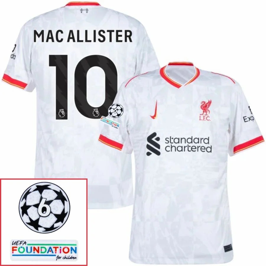 Liverpool 2024/25 II Away MAC ALLISTER #10 - Patchs UCL UEFA  Foundation (Official Printing)