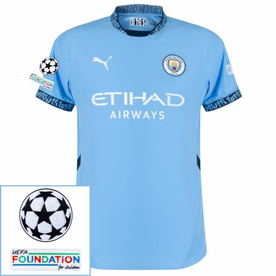 Manchester City 2024/25 I Home Jersey - Patchs UCL UEFA  Foundation (Official Printing)