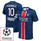Paris Saint-Germain 2024/25 I Home O.DEMBELE #10 - Patchs UCL UEFA  Foundation (Official Printing)