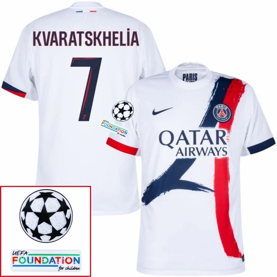 Paris Saint-Germain 2024/25 II Away KVARATSKHELIA #7 - Patchs UCL UEFA  Foundation (Official Printing)