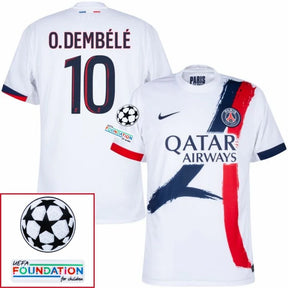 Paris Saint-Germain 2024/25 II Away O.DEMBELE #10 - Patchs UCL UEFA  Foundation (Official Printing)