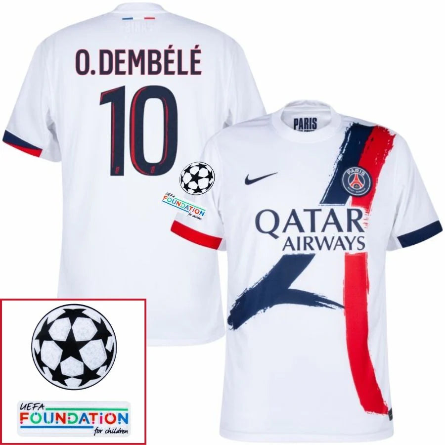 Paris Saint-Germain 2024/25 II Away O.DEMBELE #10 - Patchs UCL UEFA  Foundation (Official Printing)