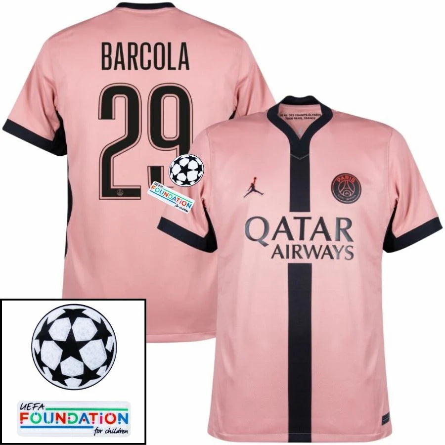 Paris Saint-Germain 2024/25 III Third BARCOLA #29 - Patchs UCL UEFA  Foundation (Official Printing)