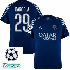 Paris Saint-Germain 2024/25 IIII Fourth Jordan BARCOLA #29 - Patchs UCL UEFA  Foundation (Official Printing)