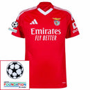 Benfica 2024/25 I Home Fan Jersey - Patchs UCL UEFA  Foundation (Official Printing)