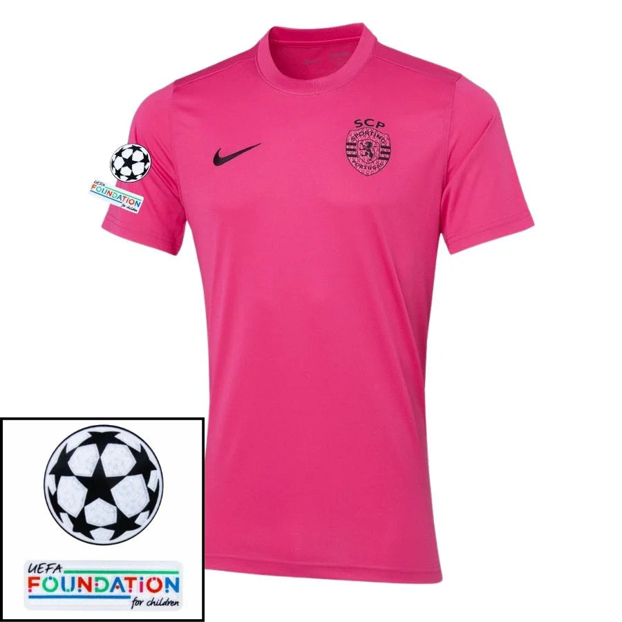 Sporting CP 2024/25 Pink October Fan Jersey - Patchs UCL UEFA  Foundation (Official Printing)