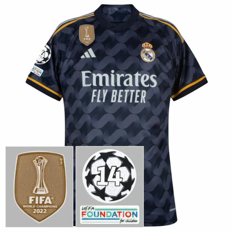 Real Madrid 2023/24 II Away Fan Jersey - FIFA WCC UCL UEFA Foundation Patches
