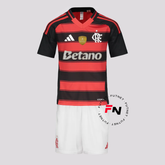 Kids Kit Flamengo Home Patch + Sponsor 2025/26