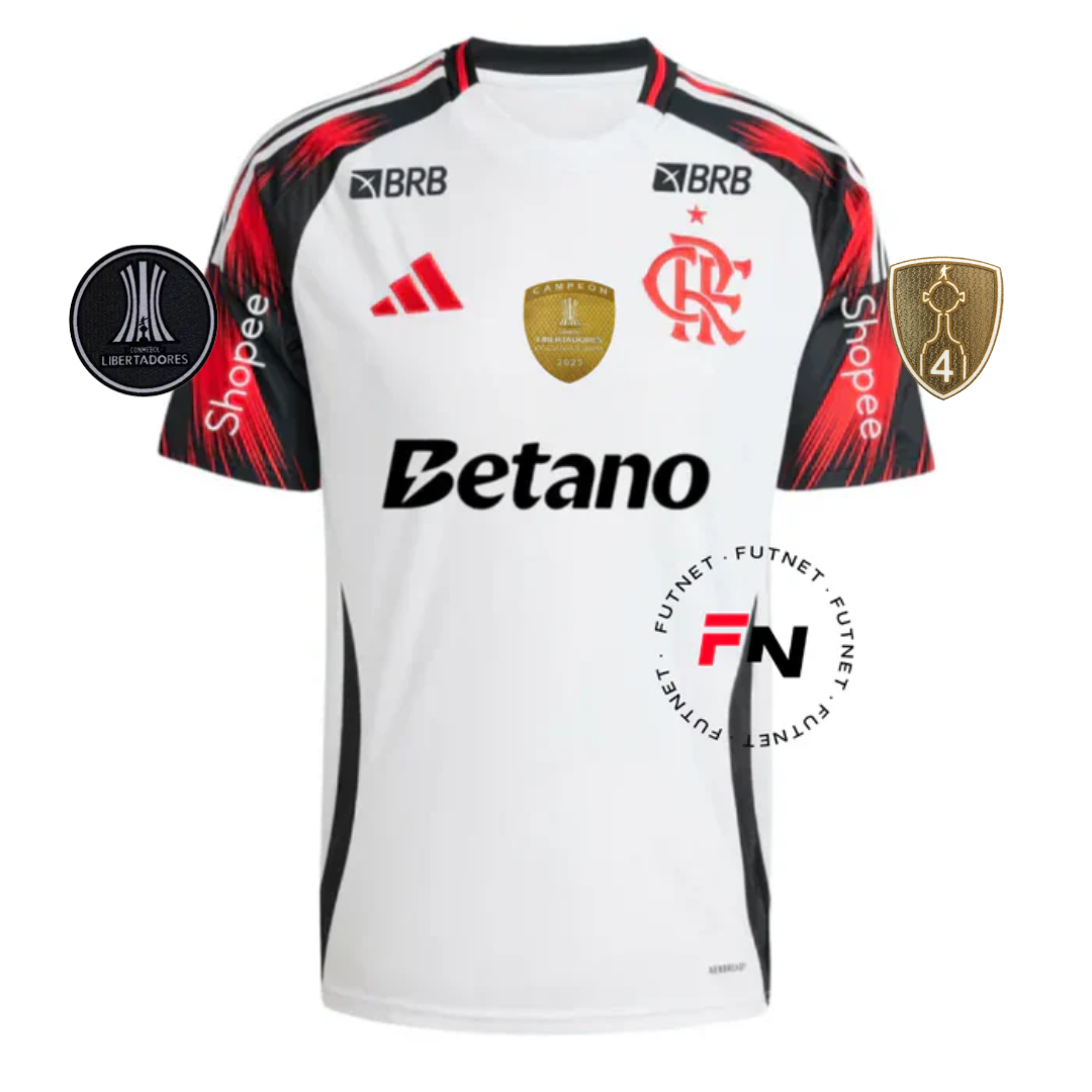 Flamengo 25/26 II Away Jersey Full Sponsor - 3 PATCH CAMPEAO LIBERTADORES 2025