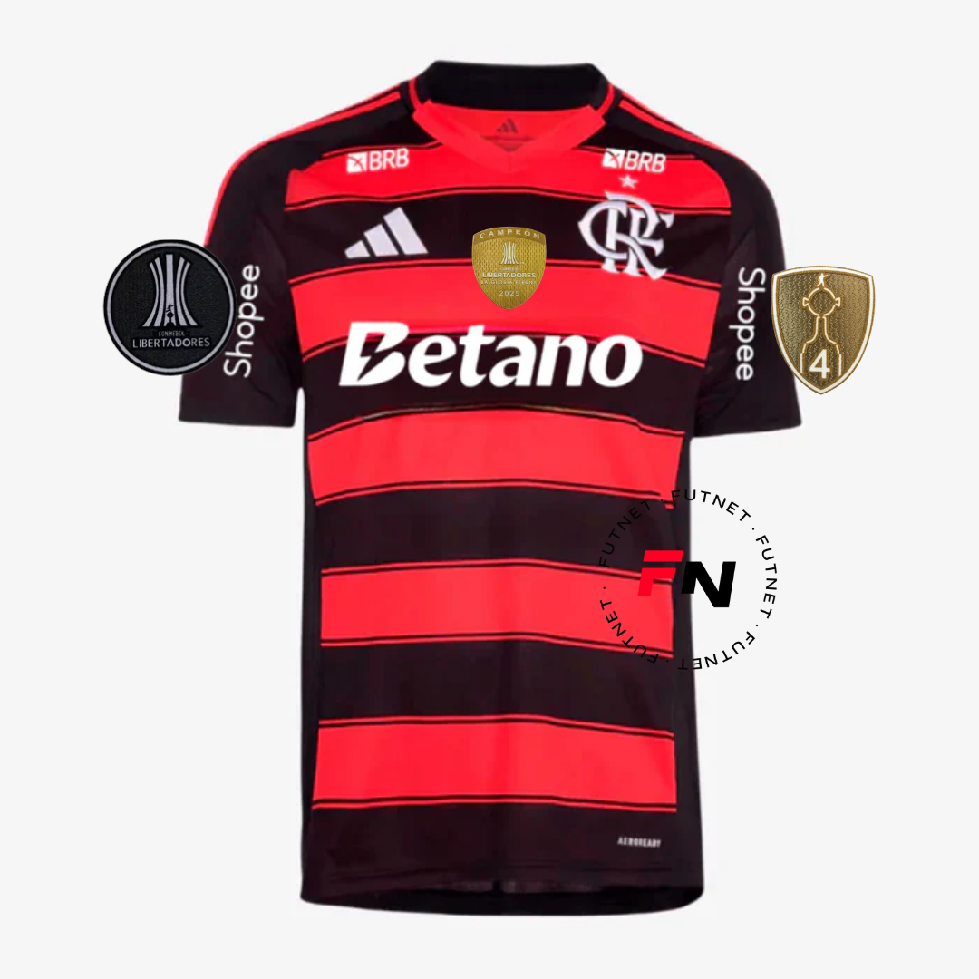 Flamengo 25/26 Home I Jersey Full Sponsor - 3 PATCH CAMPEAO LIBERTADORES 2025