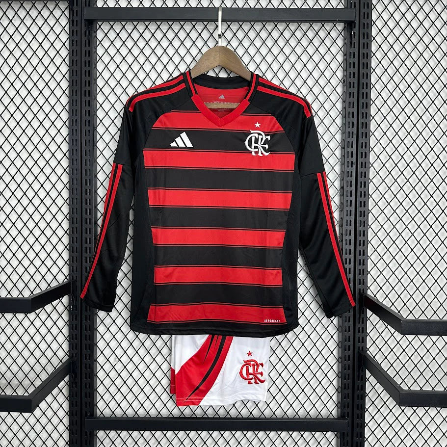 Flamengo 2025/26 Home Kids Kit - Long Sleeve