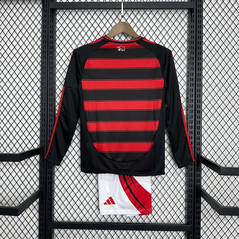 Flamengo 2025/26 Home Kids Kit - Long Sleeve