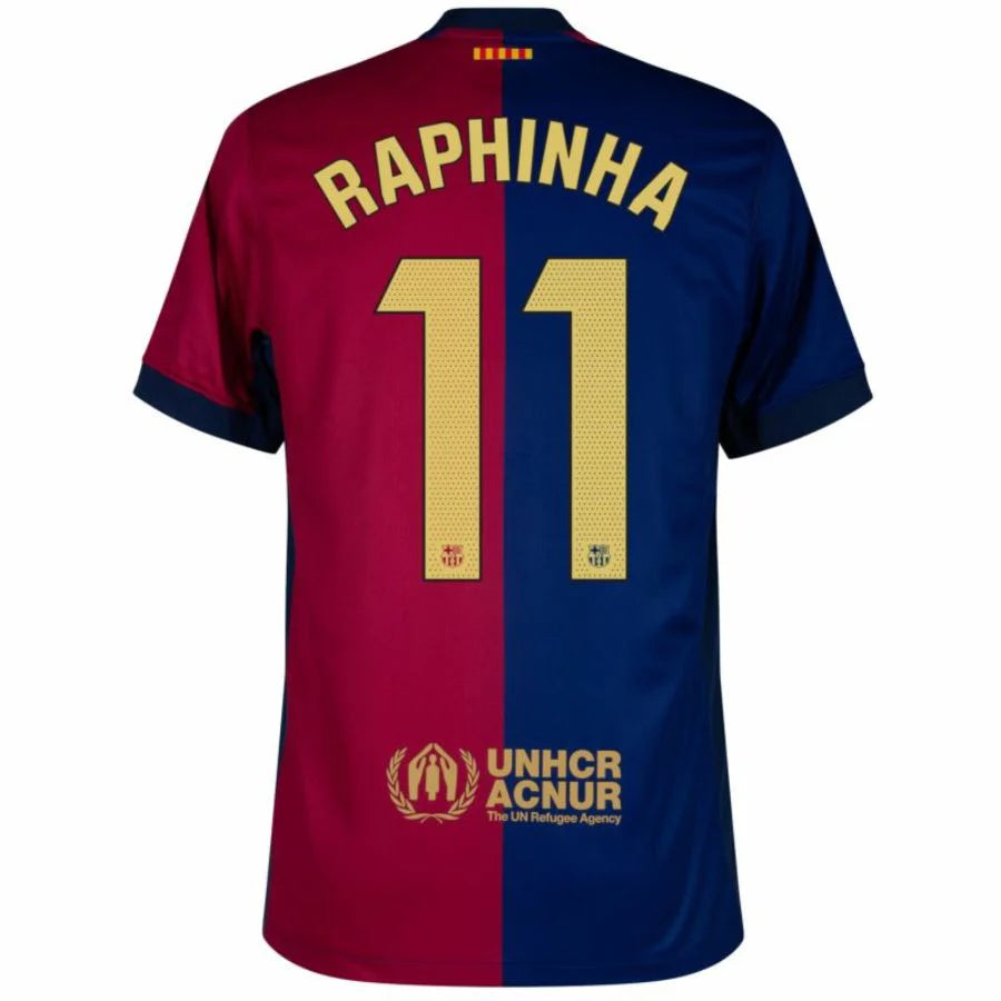 Barcelona 2024/25 I Home RAPHINHA #11 - Patchs UCL UEFA  Foundation (Official Printing)
