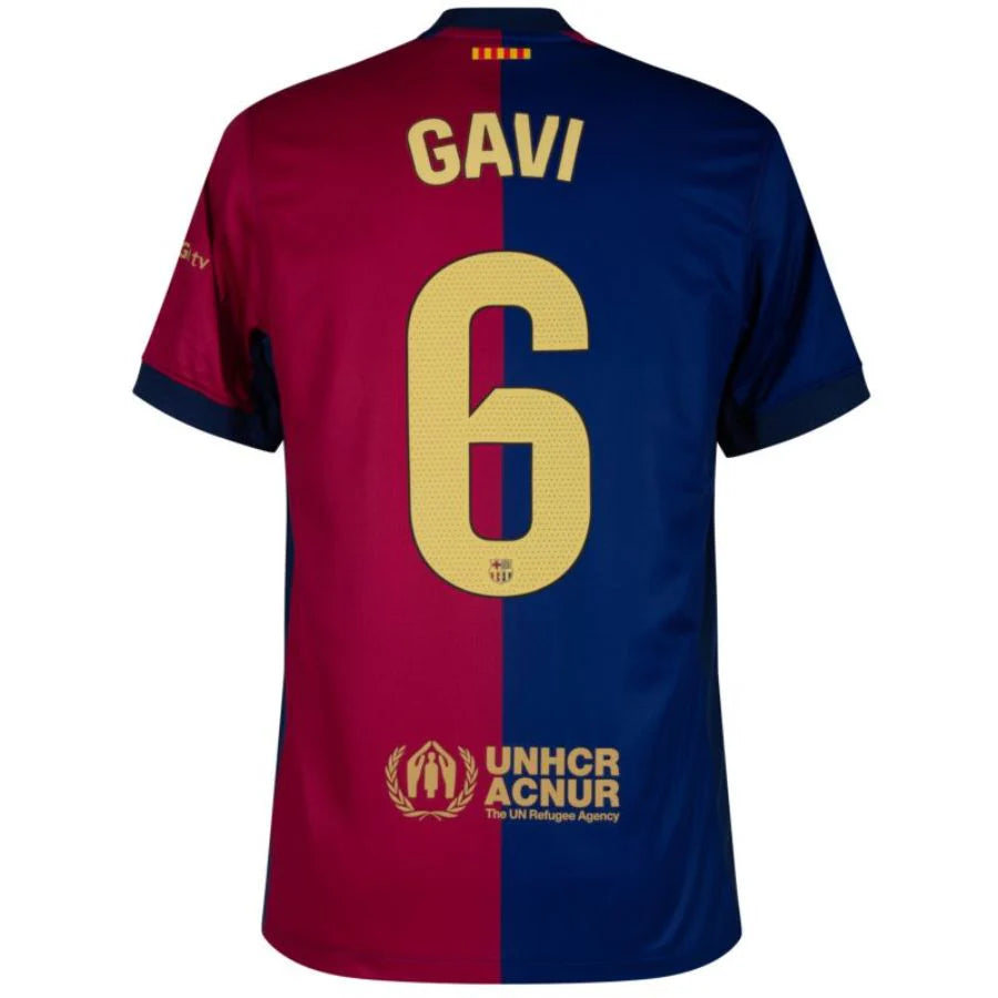 Barcelona 2024/25 I Home GAVI #6 - Patchs UCL UEFA  Foundation (Official Printing)
