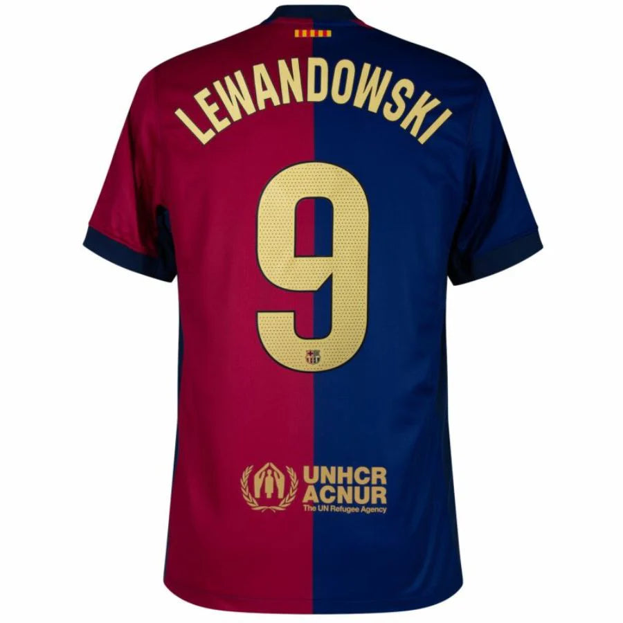 Barcelona 2024/25 I Home LEWANDOWSKI #9 - Patchs UCL UEFA  Foundation (Official Printing)