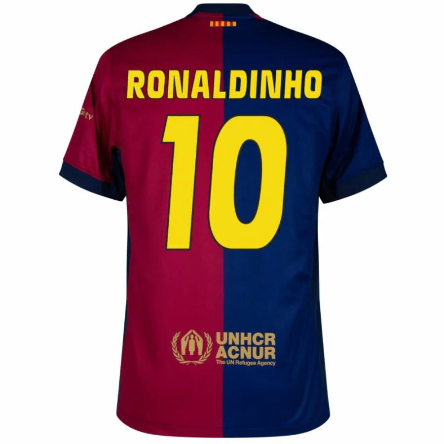 Barcelona 2024/25 I Home RONALDINHO #10 - Patchs UCL UEFA  Foundation (Official Printing)