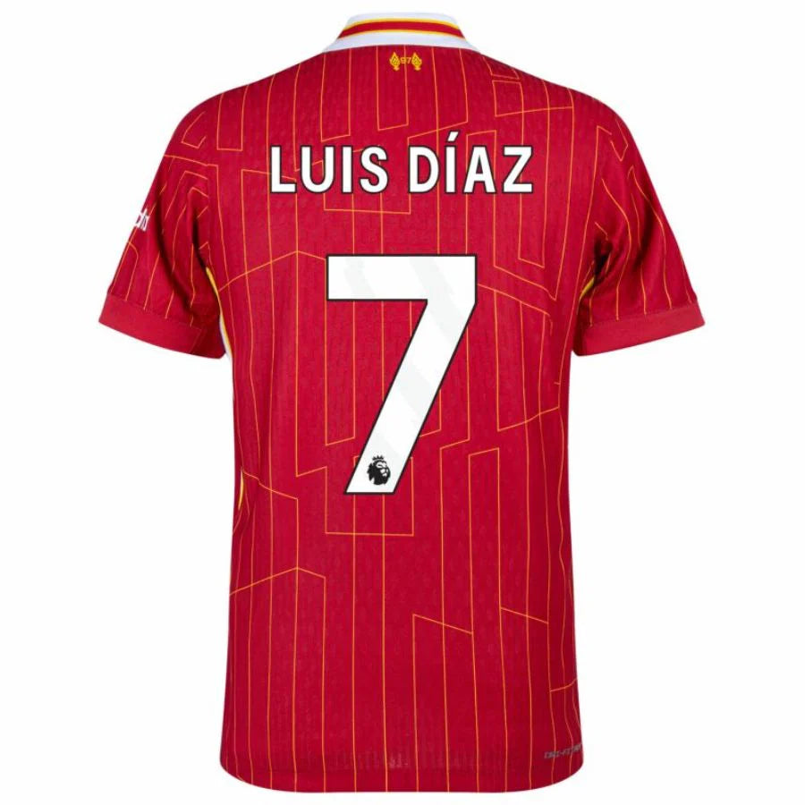 Liverpool 2024/25 I Home LUIS DIAZ #7 - Patchs UCL UEFA  Foundation (Official Printing)