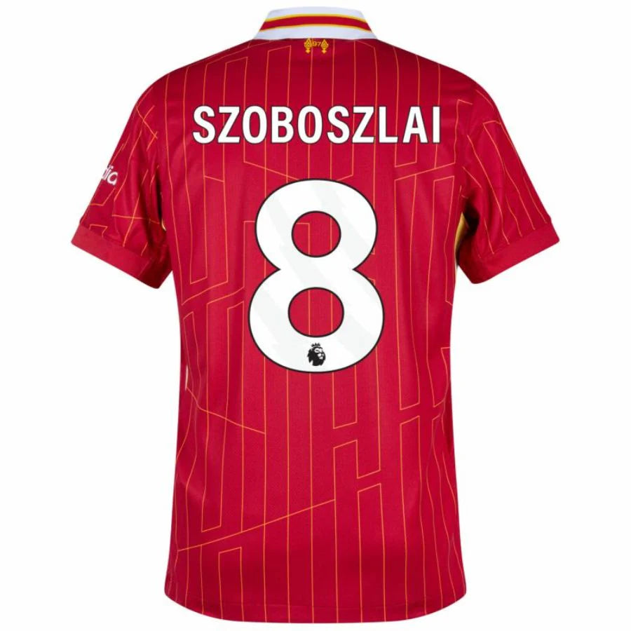 Liverpool 2024/25 I Home SZOBOSZLAI #8 - Patchs UCL UEFA  Foundation (Official Printing)