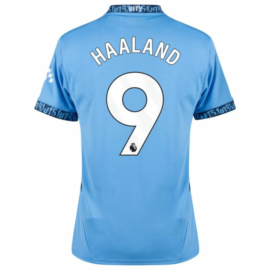 Manchester City 2024/25 I Home HAALAND #9 - Patchs UCL UEFA  Foundation (Official Printing)