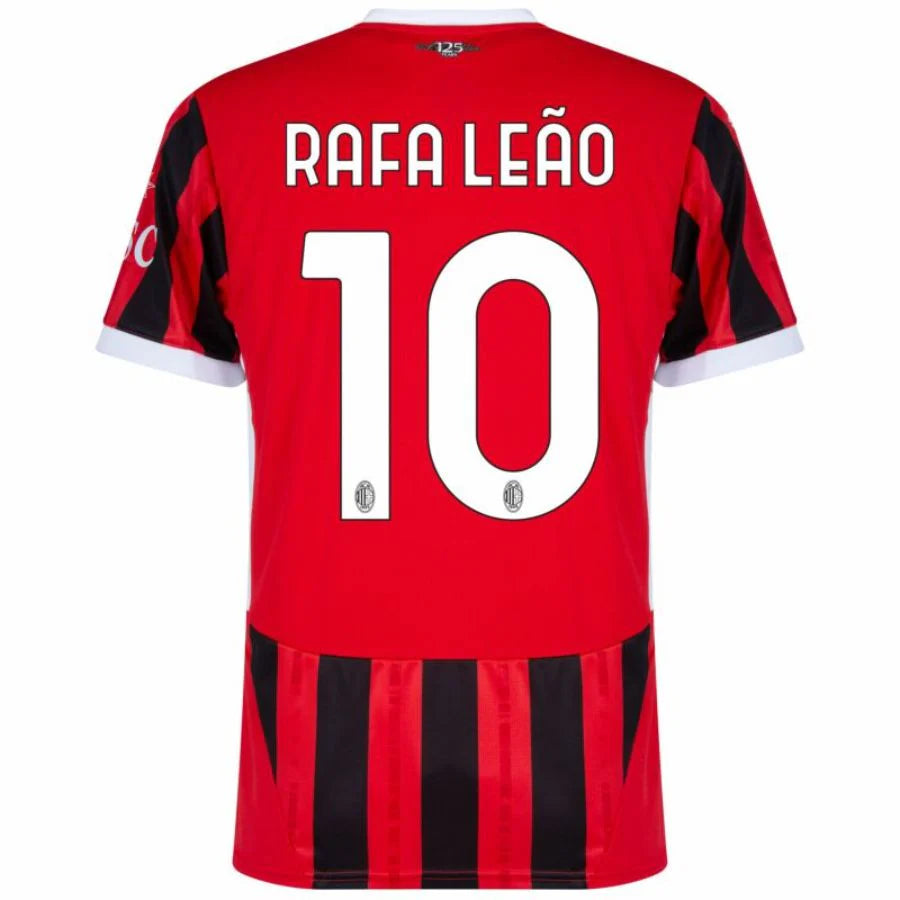 AC Milan 2024/25 I Home RAFA LEAO #10- Patchs UCL UEFA  Foundation (Official Printing)