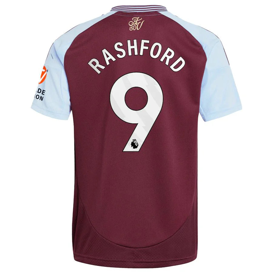 Aston Villa 2024/25 I Home RASHFORD #9 - Patchs UCL UEFA  Foundation (Official Printing)