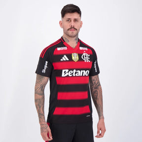 Flamengo Home 2025 Brazilian Cup Champion 2024 Jersey - Full Sponsors