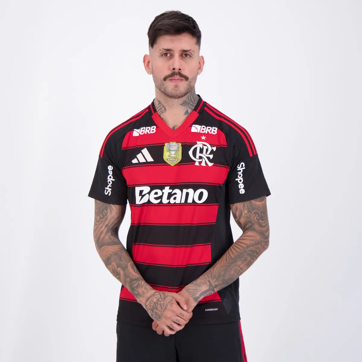 Flamengo Home 2025 Brazilian Cup Champion 2024 Jersey - Full Sponsors