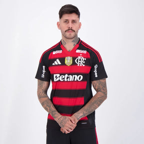 Flamengo Home 2025 Brazilian Cup Champion 2024 Jersey - Full Sponsors