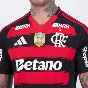 Flamengo Home 2025 Brazilian Cup Champion 2024 Jersey - Full Sponsors