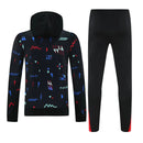 Mens Portugal Hoodie Sweatshirt + Pants Training Suit Black II 2025