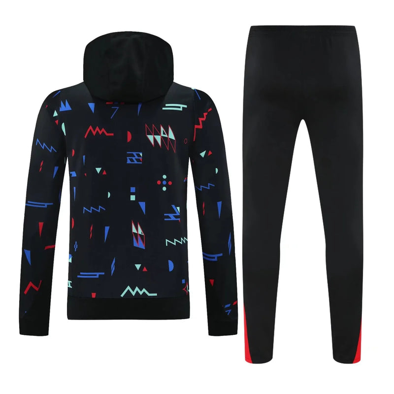 Mens Portugal Hoodie Sweatshirt + Pants Training Suit Black II 2025