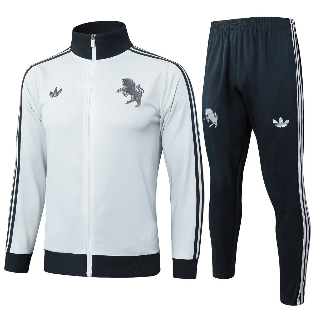 Mens Juventus Jacket + Pants Training Suit Light Grey 2024/25
