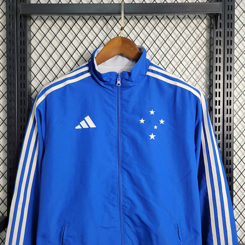 Cruzeiro Reversible Windbreaker Jacket Blue and White