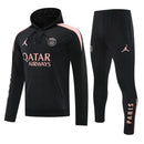 Mens PSG Hoodie Sweatshirt + Pants Training Suit Black 2024/25