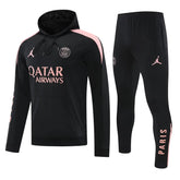 Mens PSG Hoodie Sweatshirt + Pants Training Suit Black 2024/25