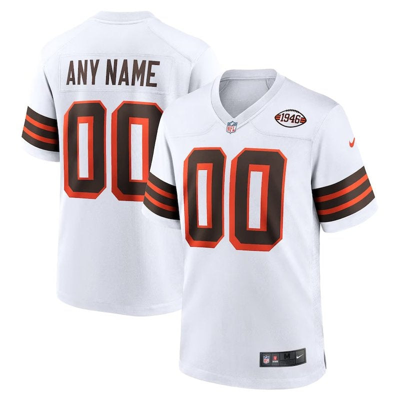 Cleveland Browns - 1946 Collection Alternate Custom NFL Jersey - Brown - White