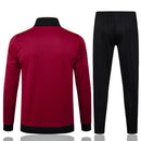 Mens Manchester United Jacket + Pants Training Suit Burgundy 2024/25