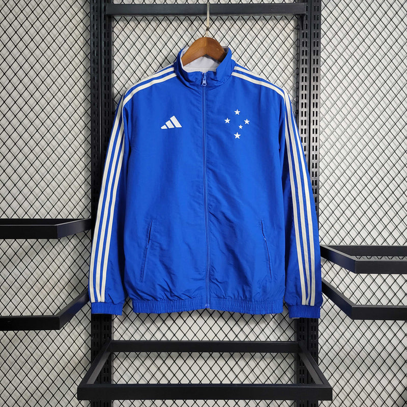 Cruzeiro Reversible Windbreaker Jacket Blue and White