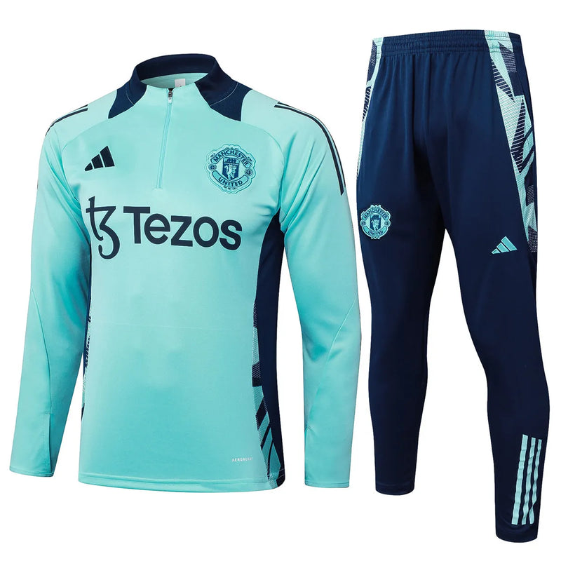 Mens Manchester United Training Suit Light Green 2024/25