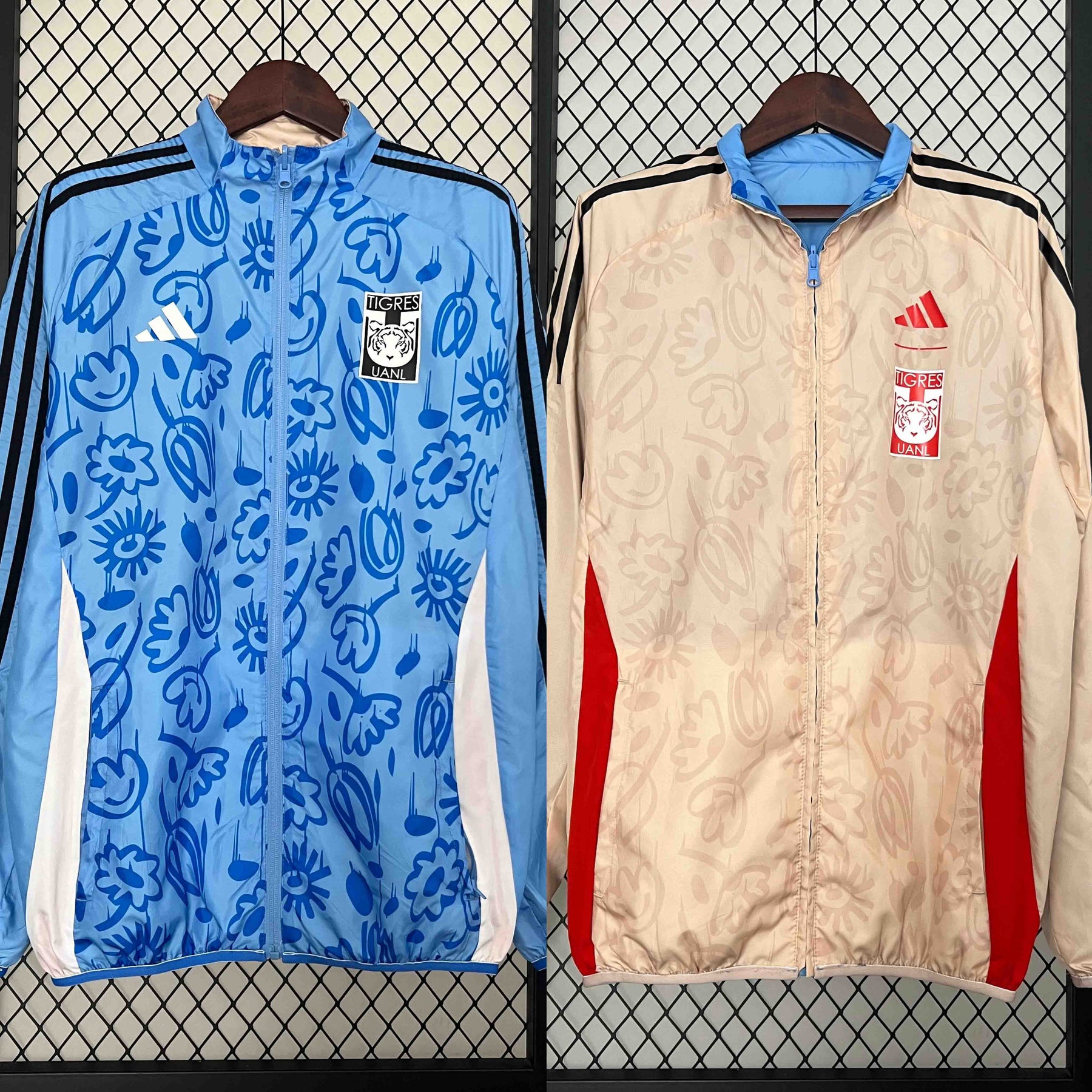 Tigres Beige&Blue Trench Coat Reversible Windbreaker Double-Sides Jacket 2024/25