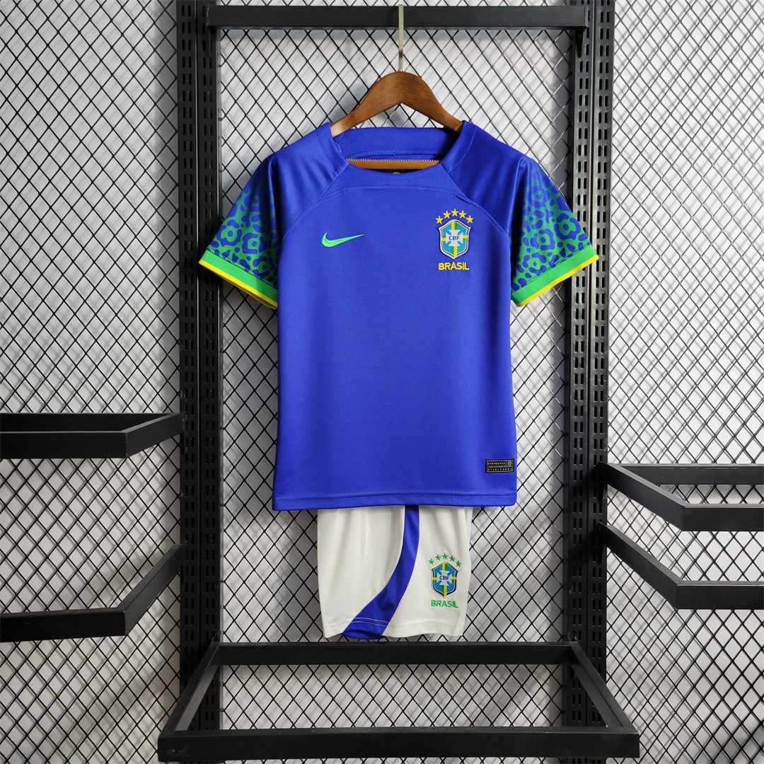 Brazil Away Retro Kids Kit 2022