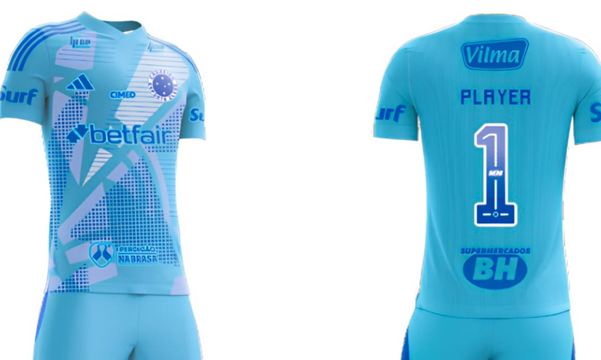 Cruzeiro Goalkeeper Jersey 2025/26 Light Blue - Full Sponsors