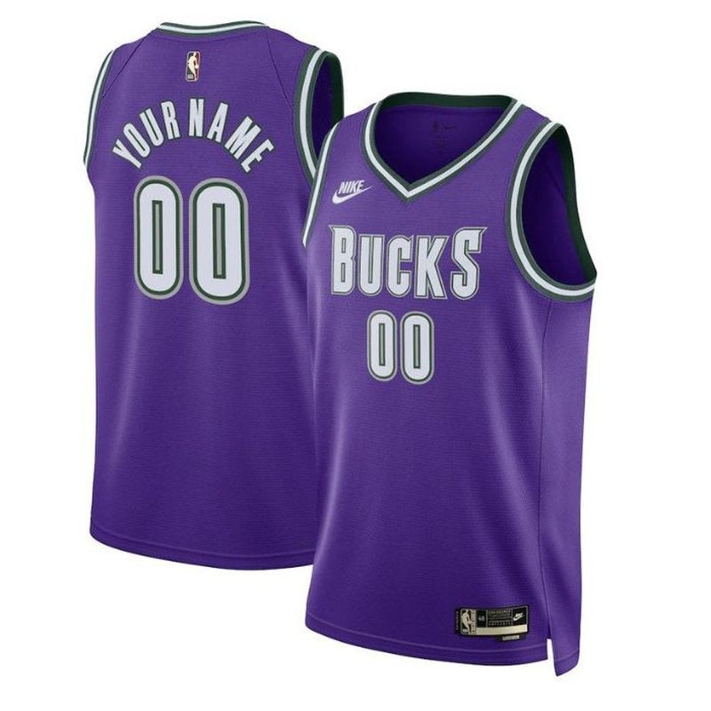 Milwaukee Bucks Unisex 2023 NBA Jersey - Classic Edition - Purple