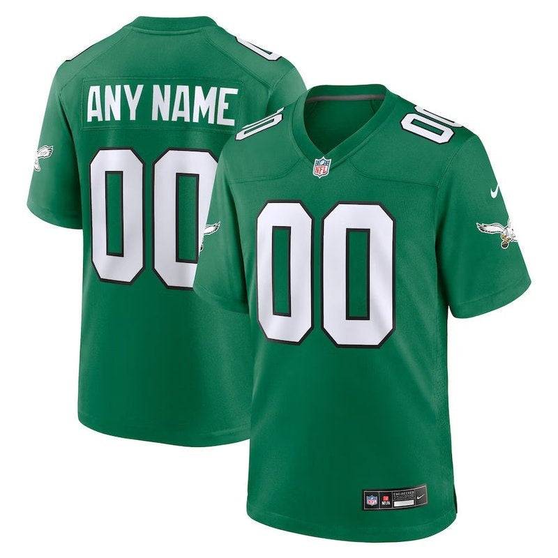 Philadelphia Eagles - Kelly Alternate Custom NFL Game Jersey - Green